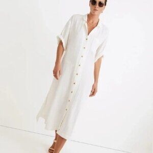Madewell Lightestspun Cover-Up Maxi Shirt Dress Size XS